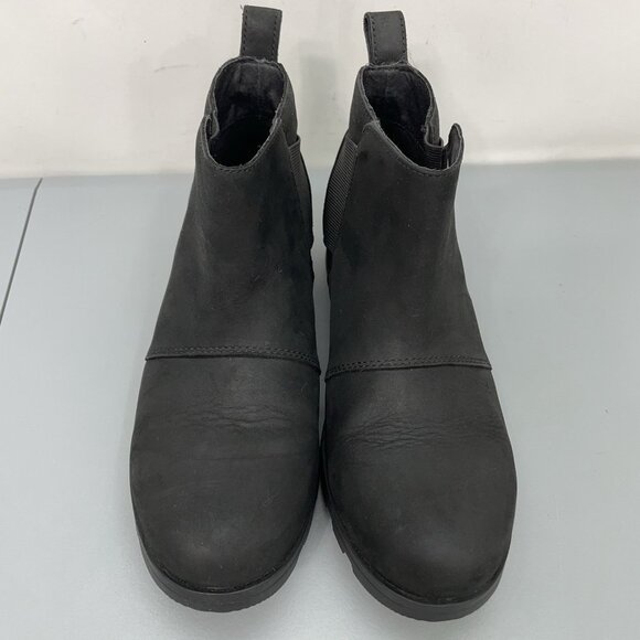 SOREL Emelie Chelsea Waterproof Ankle Boots Booties Leather Black Womens 8.5 - Picture 4 of 13